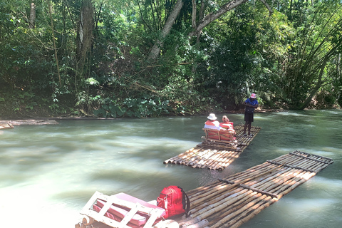 Bamboo rafting with limestone massage and shopping