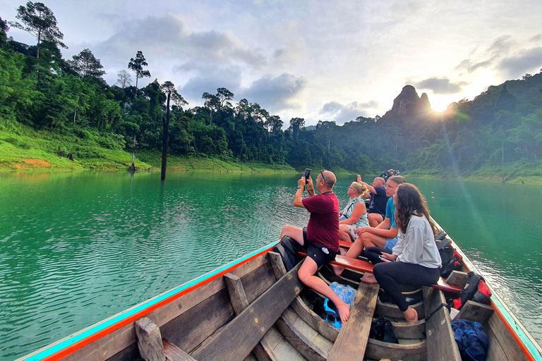 Khao Sok: Overnight Raft House Cheow Lan Lake & Coral Cave Option 1: Join Trip Raft House with Fan & *Shared Bathroom