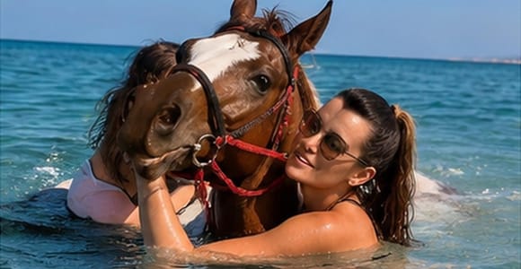Sousse: Horse Swimming and Beach Riding Experience