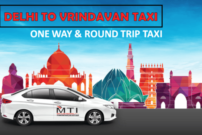 Delhi: Vrindavan Taxi Service met Optionele Ophaalservice Luchthaven