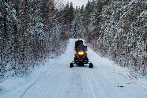 Rovaniemi : safari guidé en motoneige dans la nature sauvage et barbecue