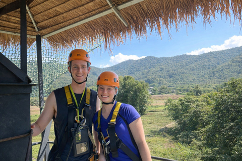 Chiang Mai: Jungle Zipline, River Bamboo Raft with Pickup