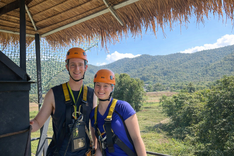 Chiang Mai: Jungle Zipline, River Bamboo Raft with Pickup