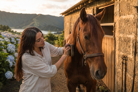 São Miguel: Horseback Riding at Sete Cidades with Lunch Half Day São Miguel: Sete Cidades Horse Ride (no lunch)