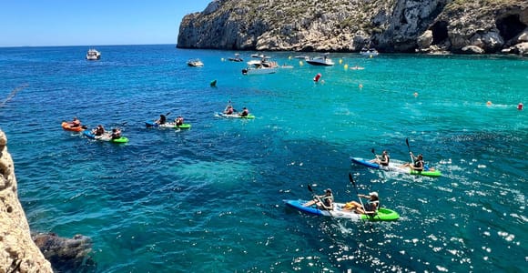 Kayak Granadella Guided Excursion to Caves and Cala en Caló