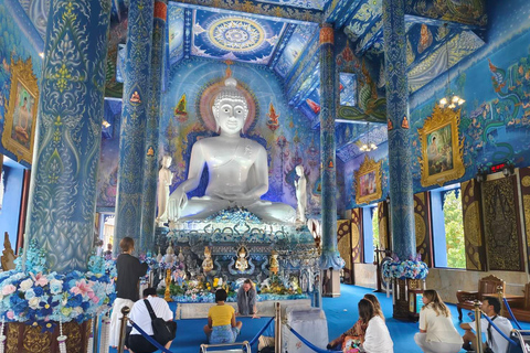 Chiang Mai: Chiang Rai Red, White, and Blue Temples day tour Temples + Long Neck Village – Meet at Central Festival