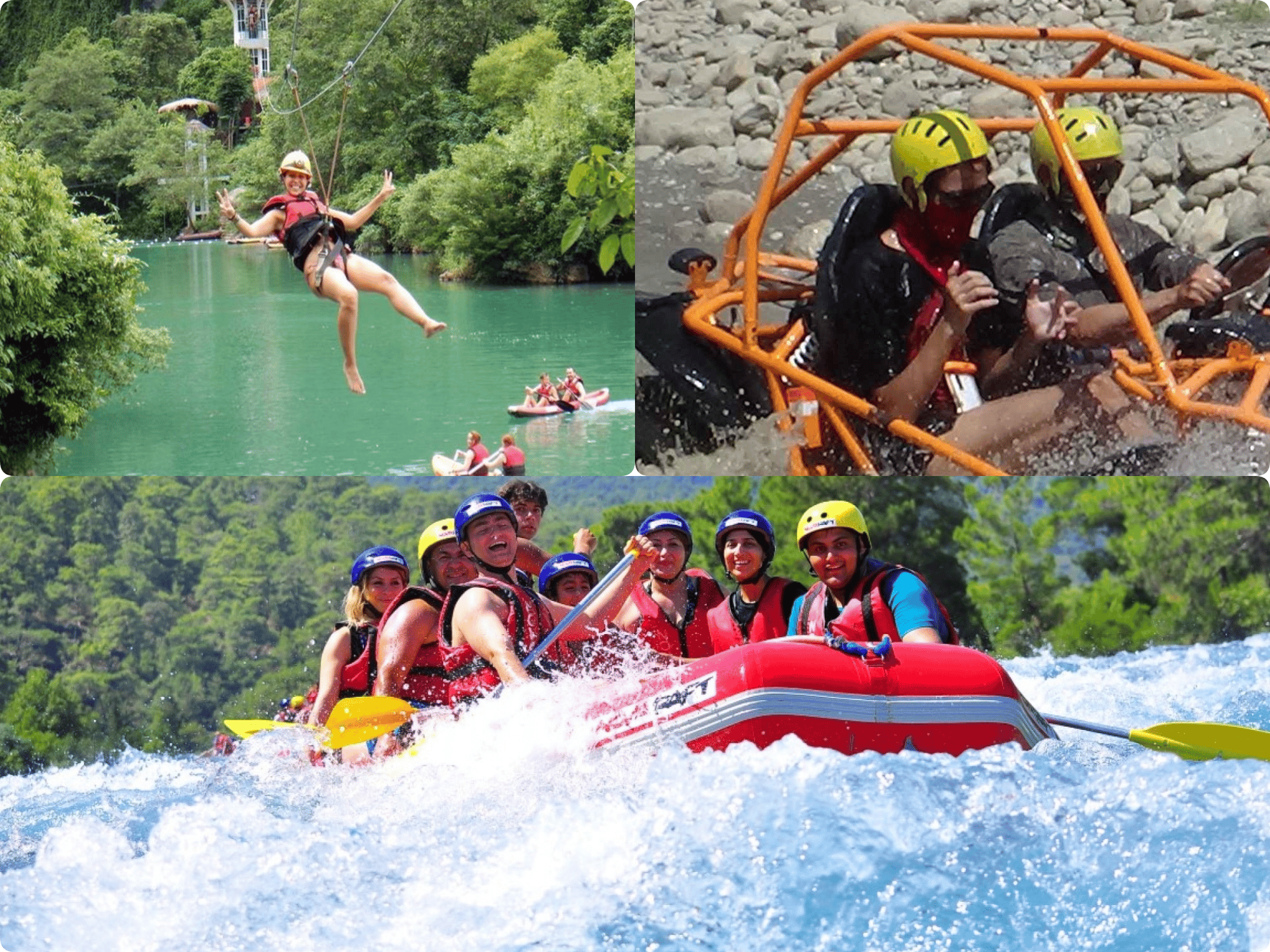 Alanya, Side, Antalya: Rafting, Buggy oder Quad, Zipline 3in1