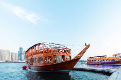 Live entertainment aboard a Dubai dhow dinner cruise