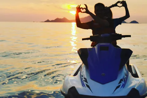 Jet ski sunset on the Ajaccio golf course