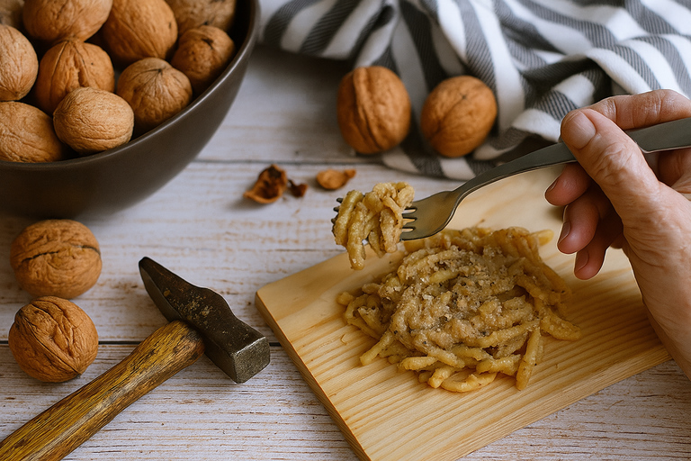 Walnut Pesto Mortar Masterclass with Pasta Tasting and Wine