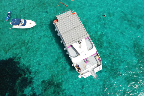 Malta: Comino Catamaran Cruise with Blue & Crystal Lagoon Morning or afternoon Half day cruise with 2 swimming stops