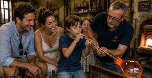 Murano: Private Glass Factory Tour & Blow Your Own Glass