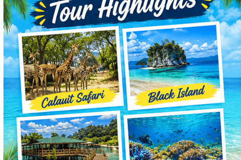Coron: Calauit Safari & Black Island Private Tour with Lunch