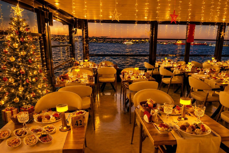 Istanbul: New Year's Eve Bosphorus Cruise w/ Dinner Option VIP Dinner Menu, Alcoholic Drinks, and Hotel Transfer