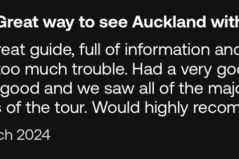 Tour di mezza giornata dei luoghi più interessanti della città di Auckland (tour per piccoli gruppi)