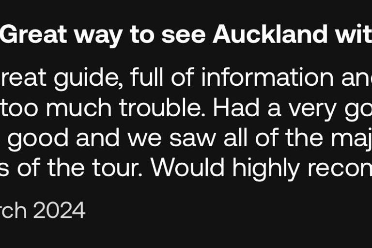 Tour di mezza giornata dei luoghi più interessanti della città di Auckland (tour per piccoli gruppi)