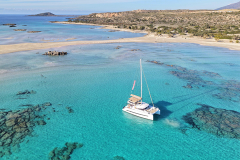 Catamaran Cruise to Elafonisi & Kedrodasos: Lunch & Open Bar Elafonisi Cruise with Transfer from Kalyves - Georgioupoli