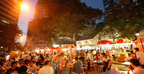 Singapore: Lau Pa Sat Night Street Food with Marina Bay Walk