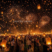 Chiangmai:Release sky lanterns into the sky full of wishes Chiangmai:Release sky lanterns into the sky full of wishes