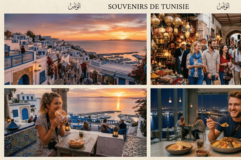 Tunis by Night: Medina, Sunset at Sidi Bou Said & Tunisian Dinner Tunis by Night: Medina, Sunset at Sidi Bou Said, & Tunisian Dinner