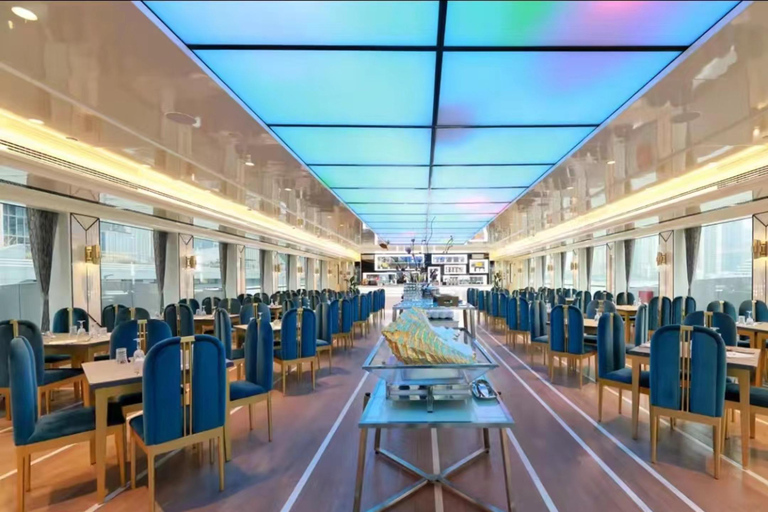 Croisière de luxe à Shanghai : vue nocturne avec buffet de fruits de mer