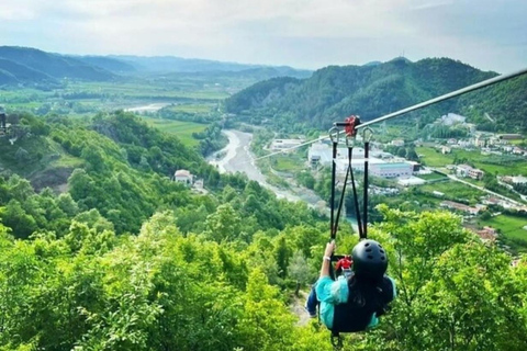 From Durres/Tirana: Zip Line, Petrela Castle, and Waterfall