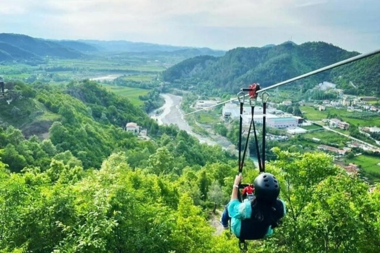 From Durres/Tirana: Zip Line, Petrela Castle, and Waterfall