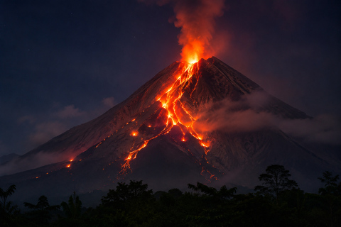 Prambanan Temple Sunset & Mount Merapi Lava Viewing Prambanan Temple Sunset & Mount Merapi Lava Viewing