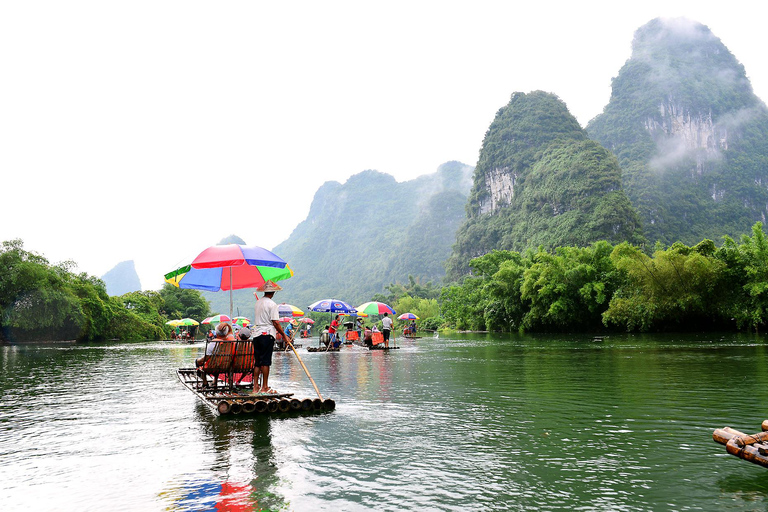 Guilin: Crown Cave, Yulong River Bamboo Rafting, Moon Hill