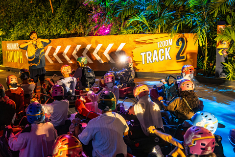 Phuket: Hanuman Luge Night Exclusive with Transfer or Dinner Luge 2 Rides + Skywalk Experience OR Luge Phone Head Mount