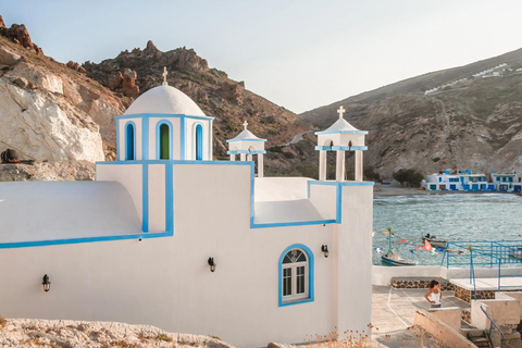 From Crete: Milos Island Day Trip with Guided Tour & Ferry Rethymno Area: Tour with Hotel Pickup