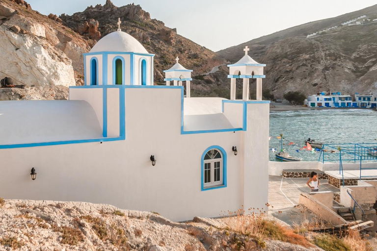 From Crete: Milos Island Day Trip with Guided Tour & Ferry Rethymno Area: Tour with Hotel Pickup