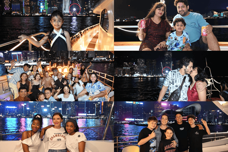 Hong Kong: 100-Mins Victoria Harbour Yacht Tour & Drinks 100 mins Immersion Cruise Symphony of Lights (Tsim Sha Tsui)