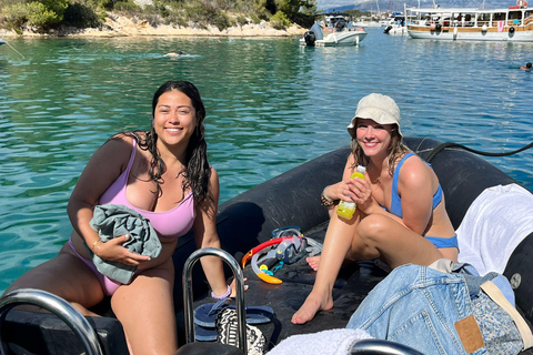 Blue lagoon with a speed boat water and towels included Blue lagoon with a speed boat, water & wine