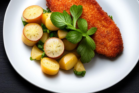 Schnitzel eten in het donker