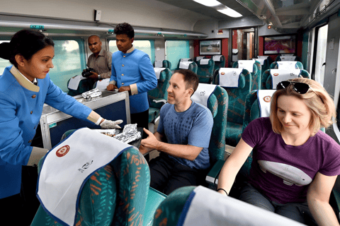 From Delhi: Taj Mahal & Agra Day Trip by Gatimaan Express 2nd Class Train with Car and Guide