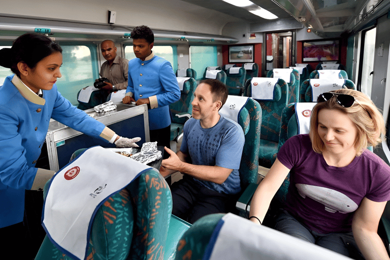 From Delhi: Taj Mahal & Agra Day Trip by Gatimaan Express 2nd Class Train with Car and Guide