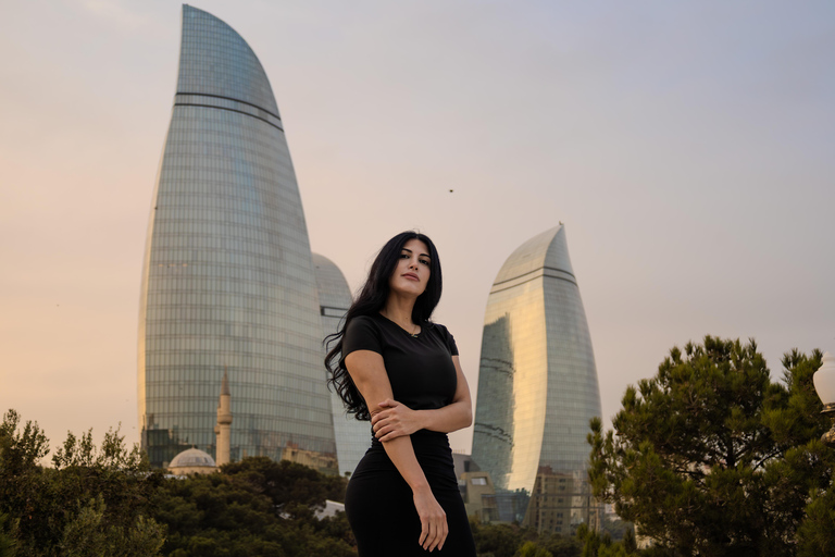 Baku: Panoramic Photoshoot From Highland Park Pick up and Drop off Included