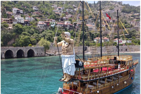 From Alanya: Pirate Boat Trip w/Unlimited Soft Drinks Pirate Boat Without Transfer