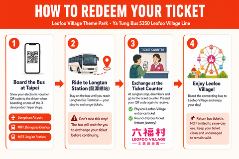 From Taipei: Leofoo Village Theme Park Ticket & Bus Transfer Depart from MRT Jing'an