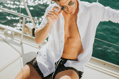 Agios Nikolaos : Excursion en bateau à voile à l'heure dorée avec vin et collations