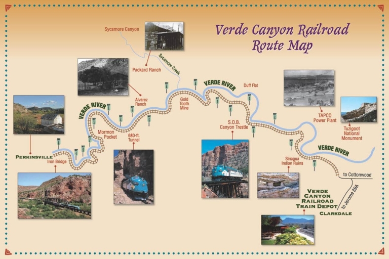 Z Sedony: wycieczka samochodami zabytkowymi po kanionie VerdeSedona: Ucieczka z winogronowego pociągu - linia kolejowa Verde Canyon