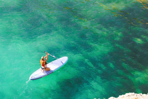 Albufeira: Sea Caves SUP Tour with hidden beach stop Albufeira: CAVE SUP TOUR with free photos and beach stop