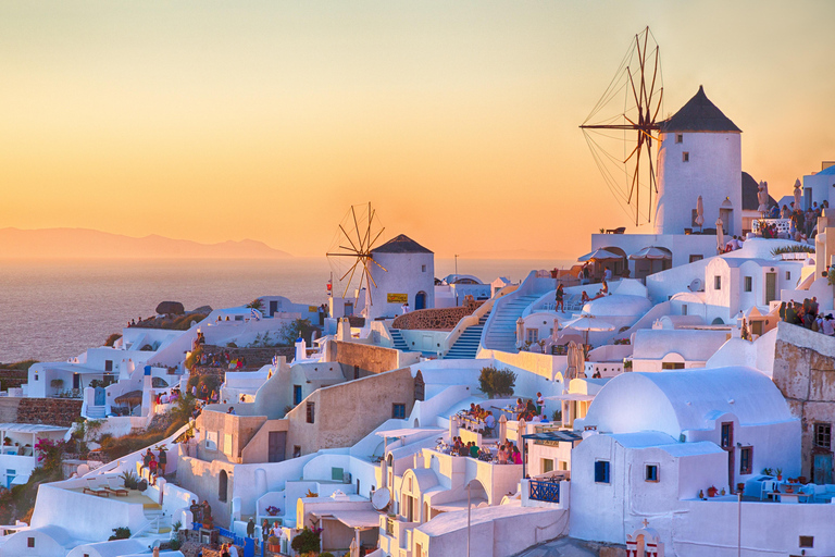 Santorini: Excursie aan wal met gids en boot transfer