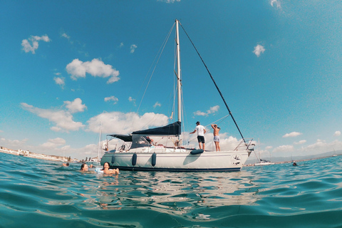 Cagliari: Sailboat Tour with Snorkeling and Apéritif Shared sailing boat tour with aperitif in the Gulf of Cagliari
