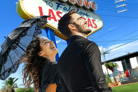 Las Vegas: Goth Wedding or Vow Renewal at Vegas Sign, Photos