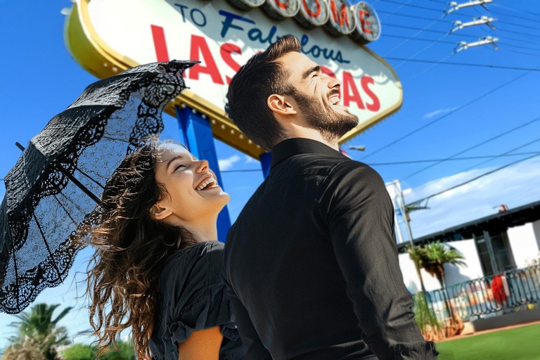 Las Vegas: Goth Wedding or Vow Renewal at Vegas Sign, Photos
