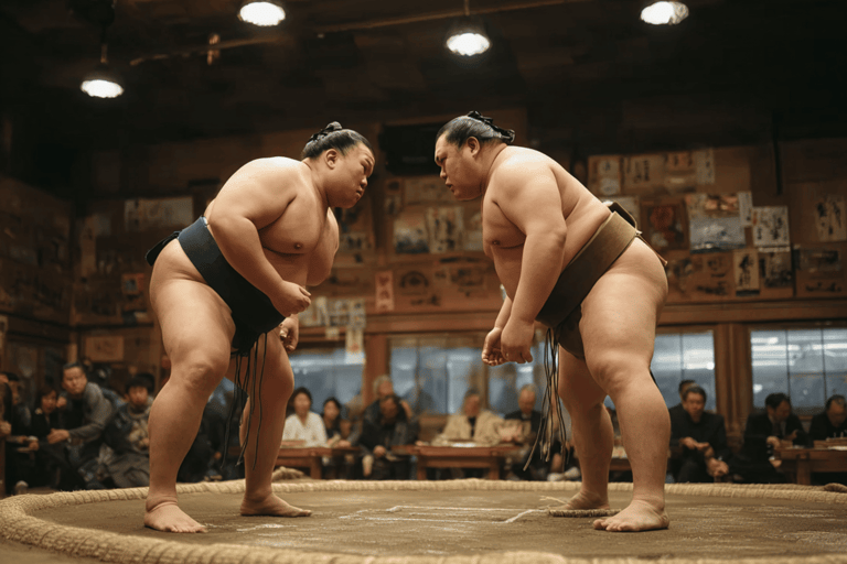 Tokio: show zapaśnicze sumoTokio: pokaz zapasów sumo