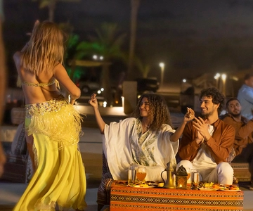 Dubai: Desert Camp Safari, Dune Bashing, Camel Ride & Shows