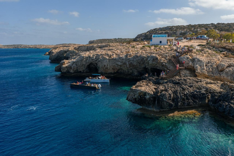 Ayia Napa/Protaras: Yacht Tour to Turtle Bay and Blue Lagoon Transfer from Ayia Napa or Protaras (included)